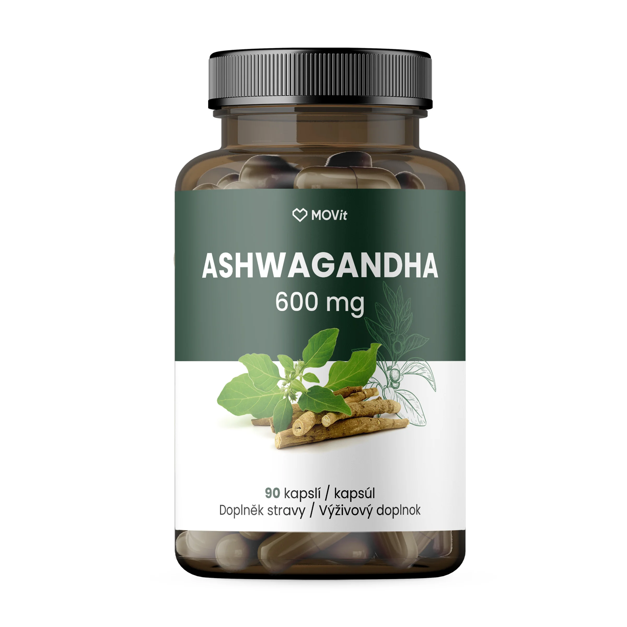 MOVit Ashwagandha 600 mg PREMIUM, 5 % withanolidov 90 cps