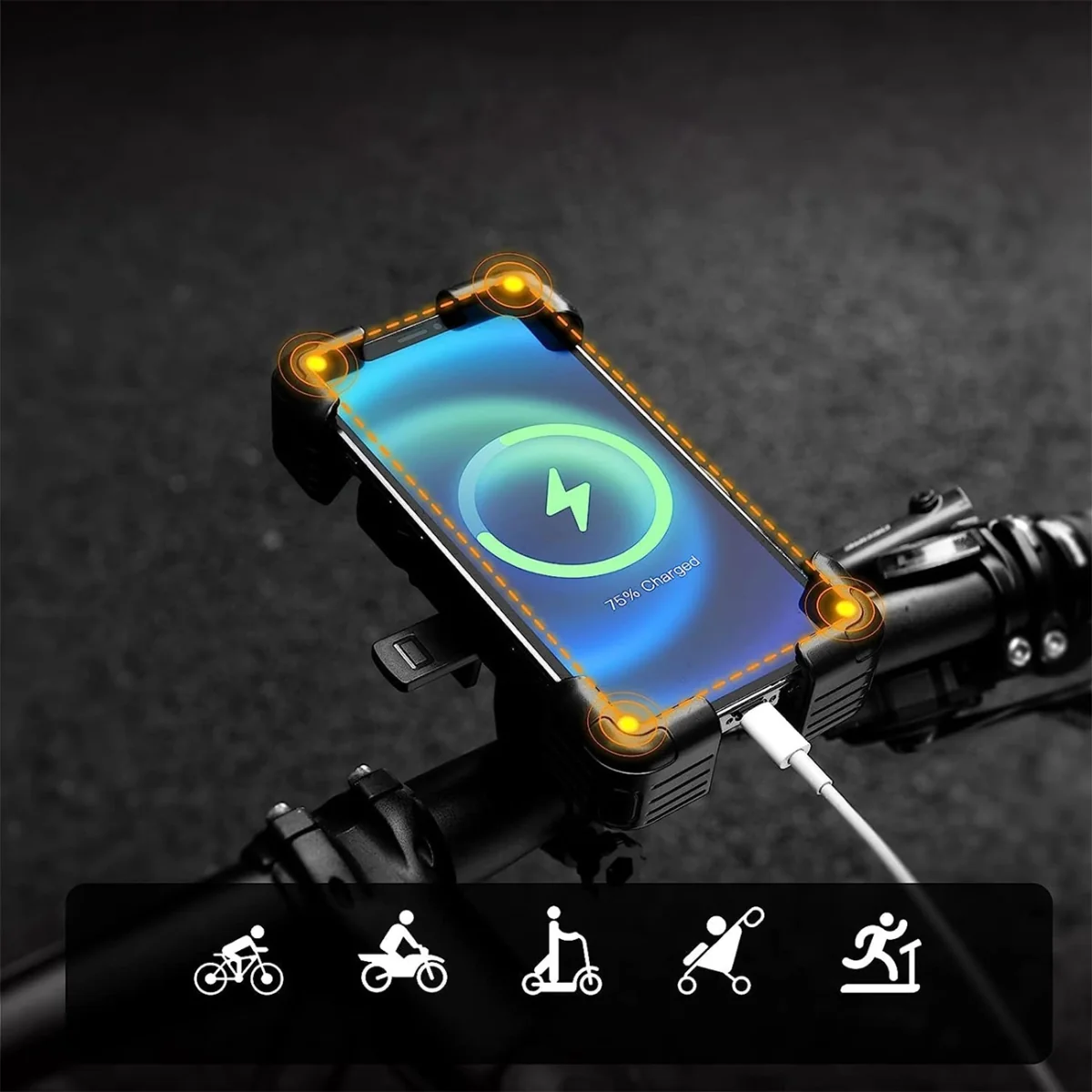 Rockbros Handlebar držiak na mobil na bicykel, čierny