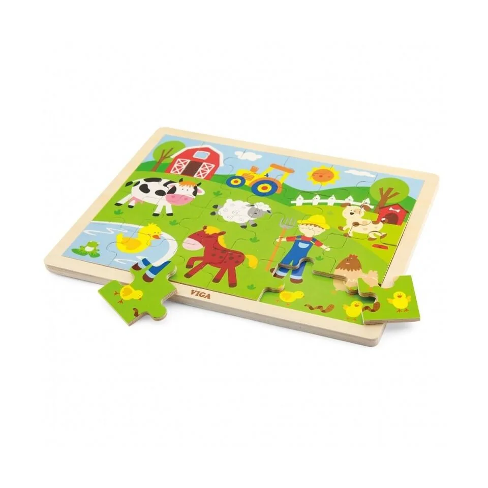 Detské drevené puzzle Viga Farma , 20C40415