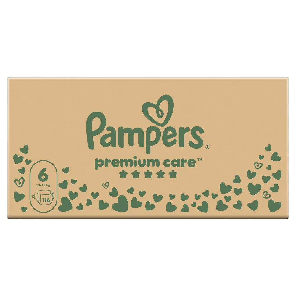 Pampers Premium Care detské plienky veľkosť 6, 13kg-18kg 116 ks