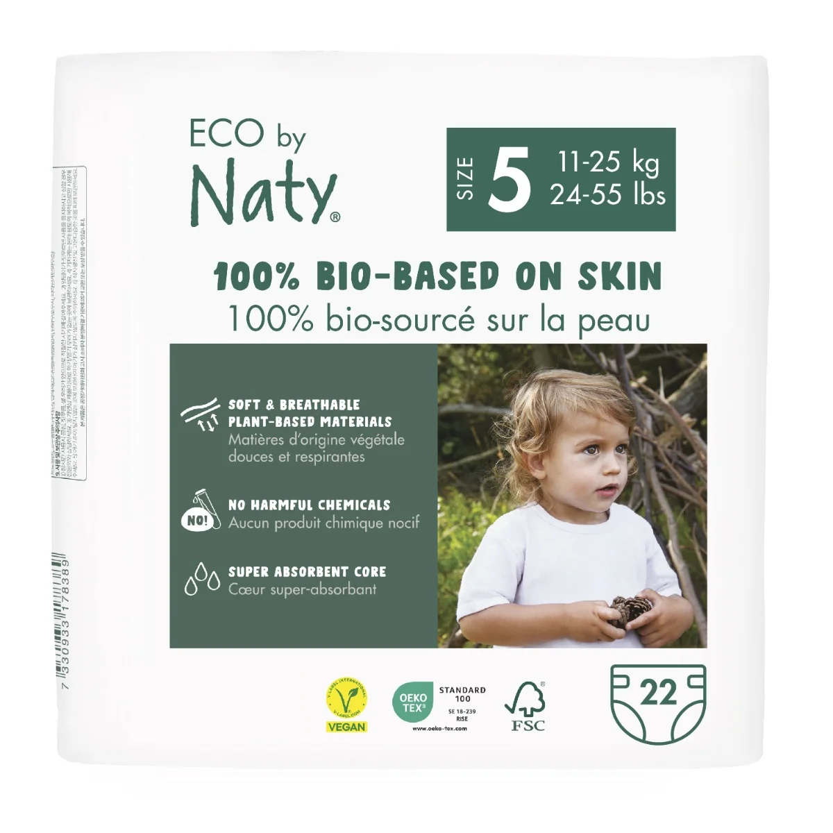 Eco by Naty Plienky Junior 11 - 25 kg 22 ks 1×22 ks, plienky