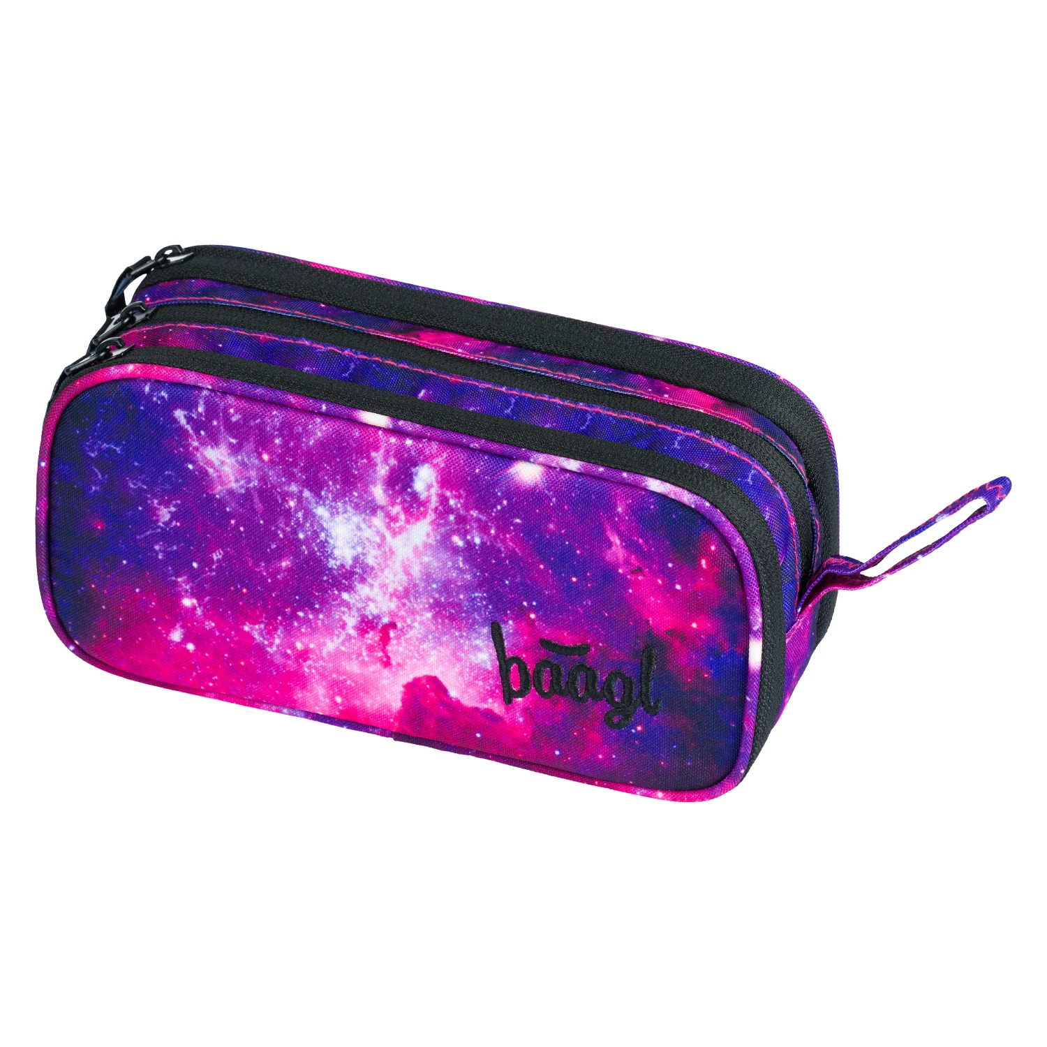 Baagl študentský peračník etui Galaxy fialovo-čierny