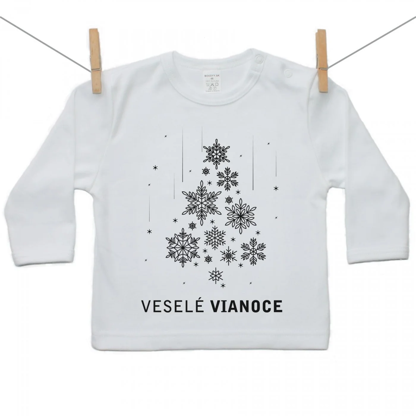 Boodyy Tričko s dlhým rukávom Veselé Vianoce Veľkosť: 98