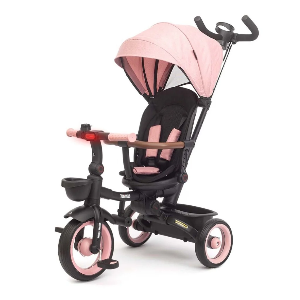 Luxusná detská trojkolka s osvetlením Milly Mally Twinkle pink ,