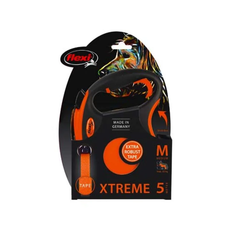 Vodítko FLEXI Xtreme páska M oranžové 5m