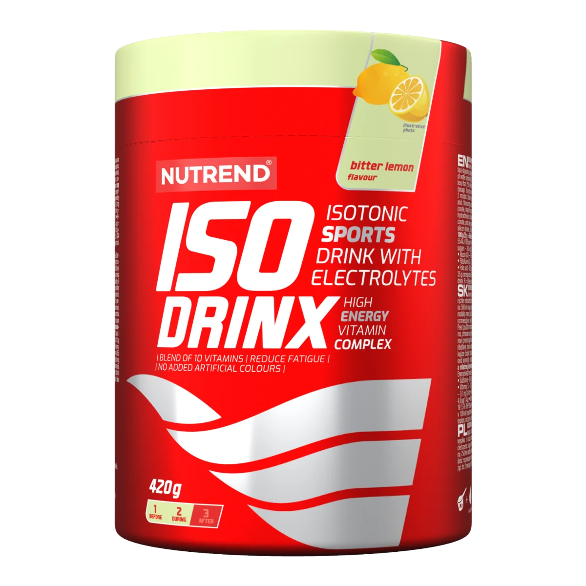 Nutrend ISOdrinX bitter lemon 1×420 g, nápoj pre športovcov