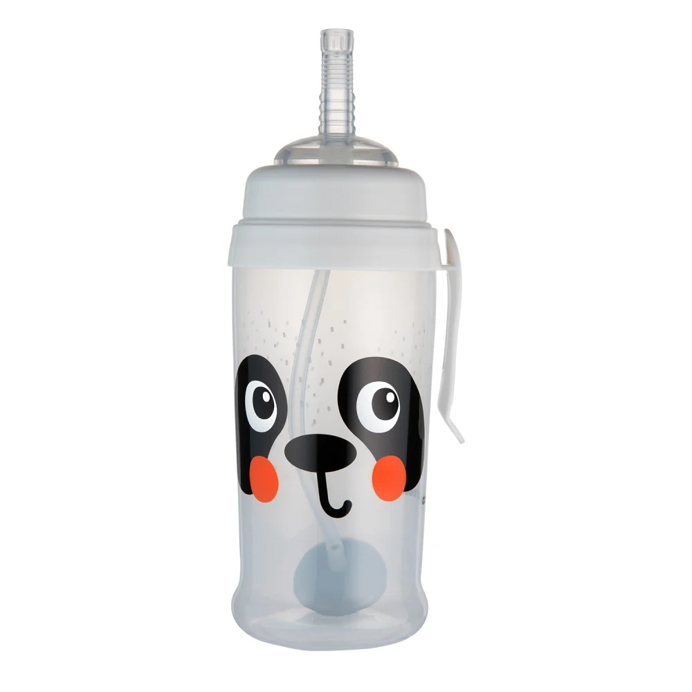 Canpol babies Športová fľaša s netečúcou slamkou so závažím 350ml 12m+ BabiesBoo panda 1 ks