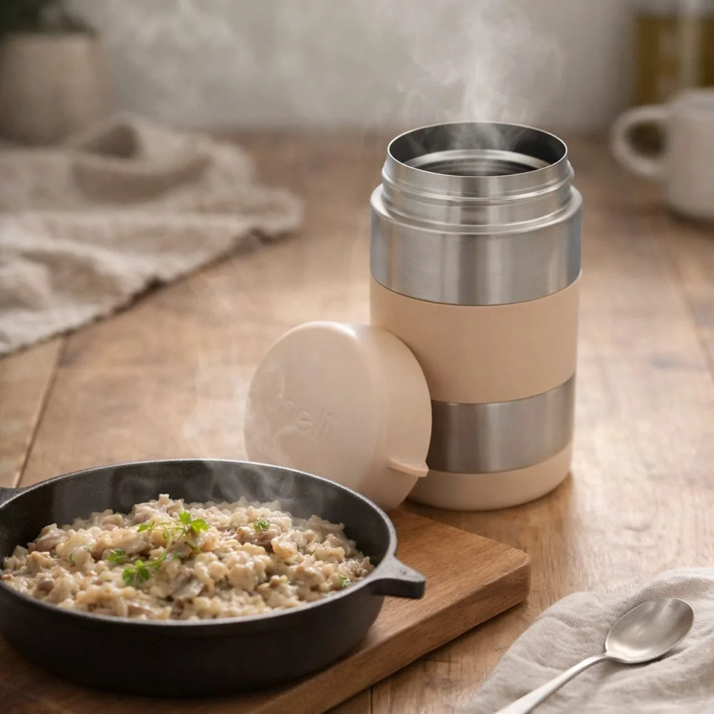 Termoska na jedlo 500 ml krémová, nerezová oceľ