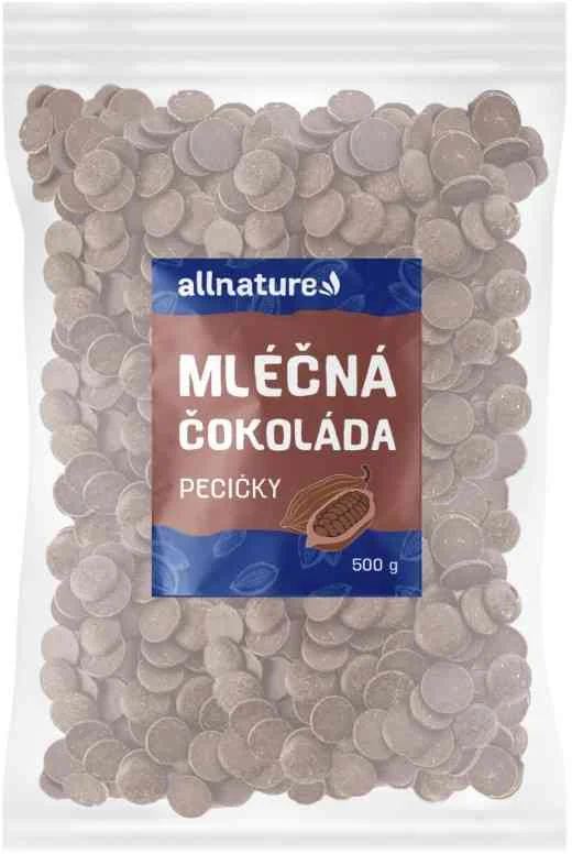 Allnature Mliečná čokoláda lupienky 1×500 g, mliečná čokoláda