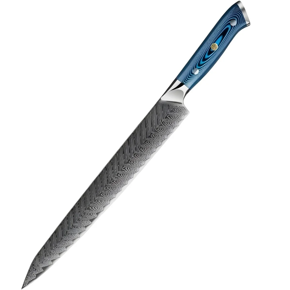 Damaškový kuchynský nôž Tukami-Yanagiba/Modrá 40,5 cm, 235 g