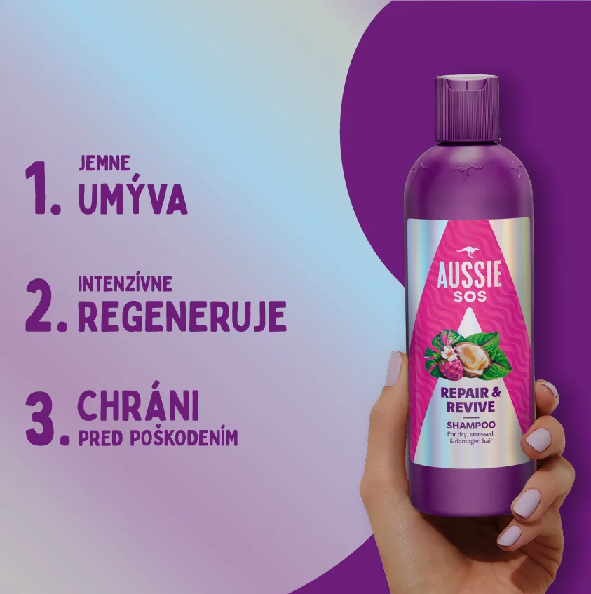 Aussie SOS Repair & Revive Šampón 1×300 ml, šampón