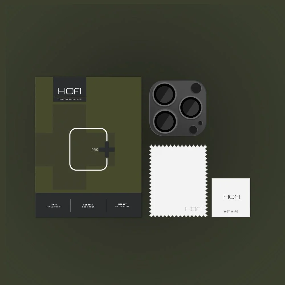 HOFI Fullcam Pro+ ochranné sklo na kameru na iPhone 15 Pro / 15 Pro Max, čierne x, čierne