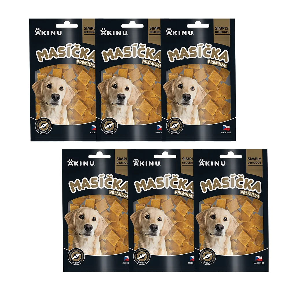 Akinu MASÍČKA PREMIUM Pohyblivý pamlsok pre psy 6 x 75 g