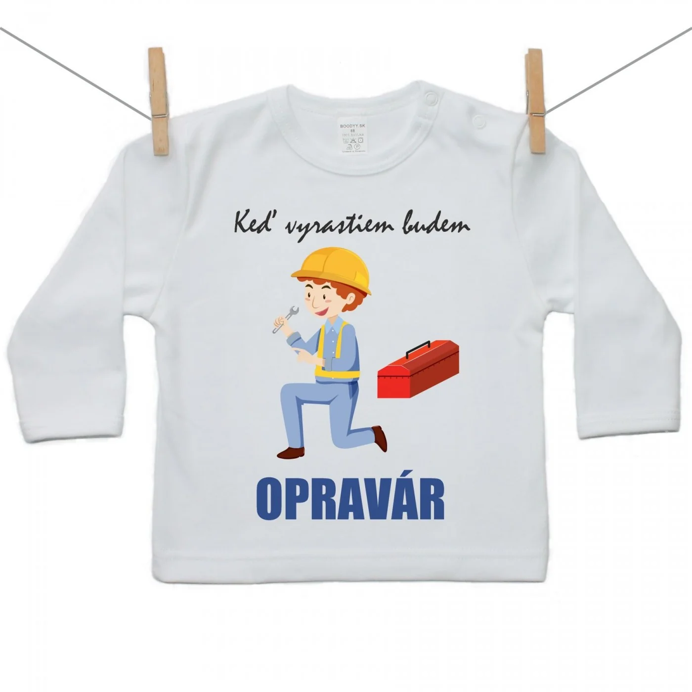Boodyy Tričko s dlhým rukávom Keď vyrastiem budem opravár Veľkosť: 134