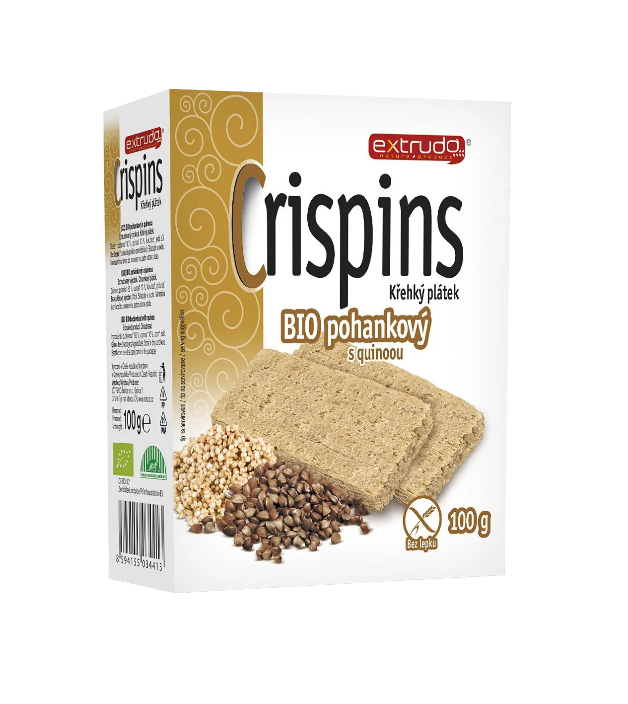 PROM-IN Crispins pohánkové plátky s quinoou 1×100 g, pohánkový plátok