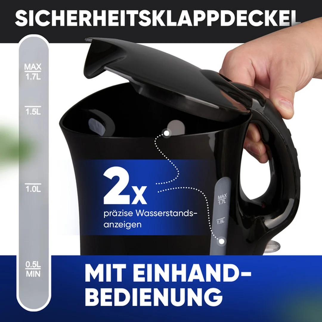 Clatronic WK 3819 BK rýchlovarná kanvica 1,7 l čierna