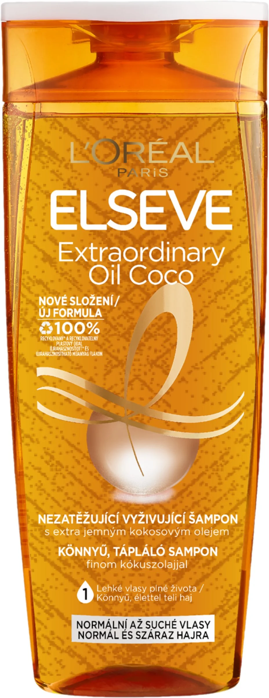 ELSEVE EXTRAORDINARY OIL COCO Šampón 1×400 ml, normálne až suché vlasy