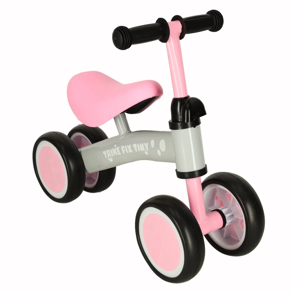 Odrážadlo Trike Fix Tiny 3v1 – ružovo-sivé, 4 kolesá (2+)