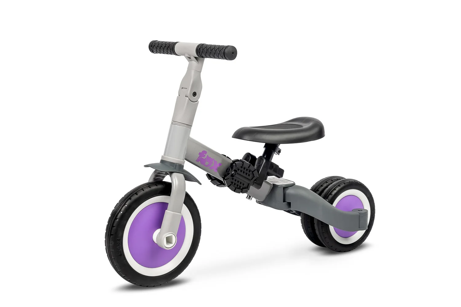 Multifunkčné detské odrážadlo a bicykel 4v1 Fox - sívé