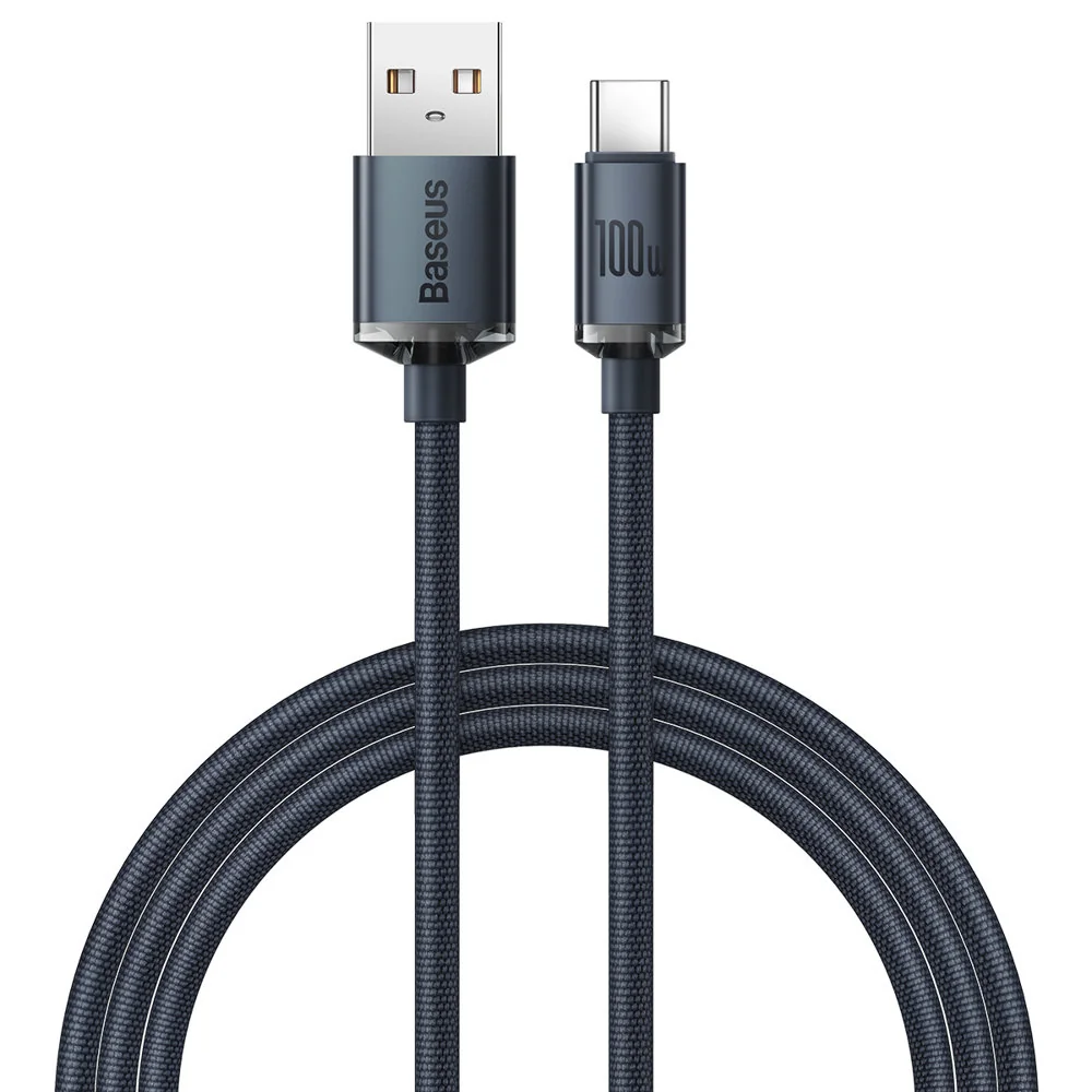 Baseus Crystal Shine kábel USB / USB-C 5A 100W 1.2m, čierny