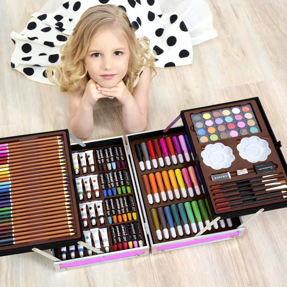 MG Art Suitcase sada pre maľovanie v kufríku pre deti 145ks, ružová