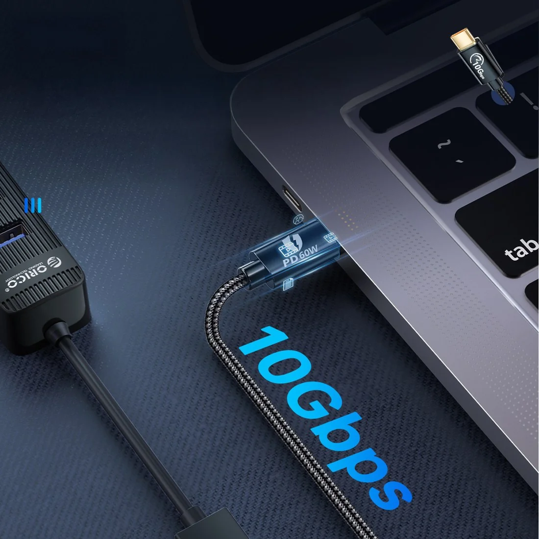 Orico CAF31 OTG adaptér USB-C / USB 3.1 Gen 2 1m, čierny