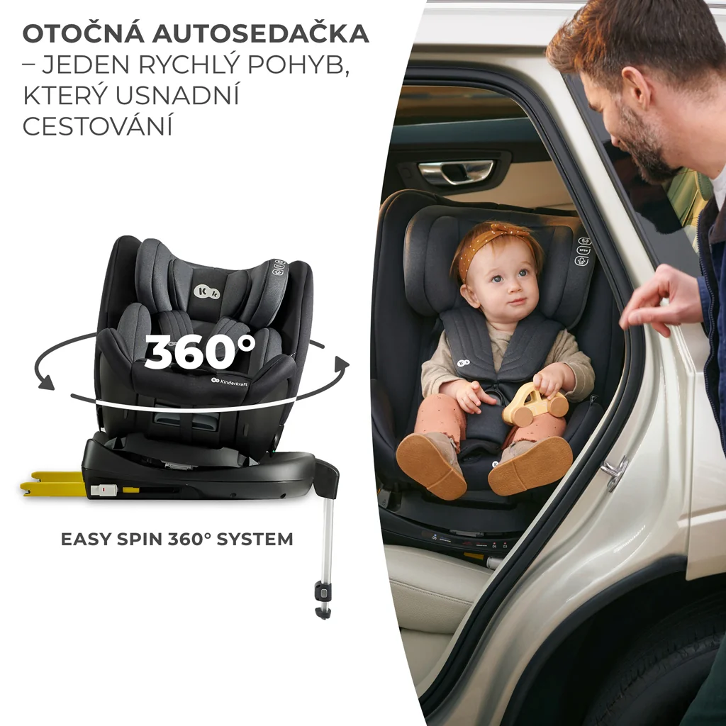 KINDERKRAFT SELECT Autosedačka Xrider i-Size 40-125 cm Black 1×1 ks, autosedačka