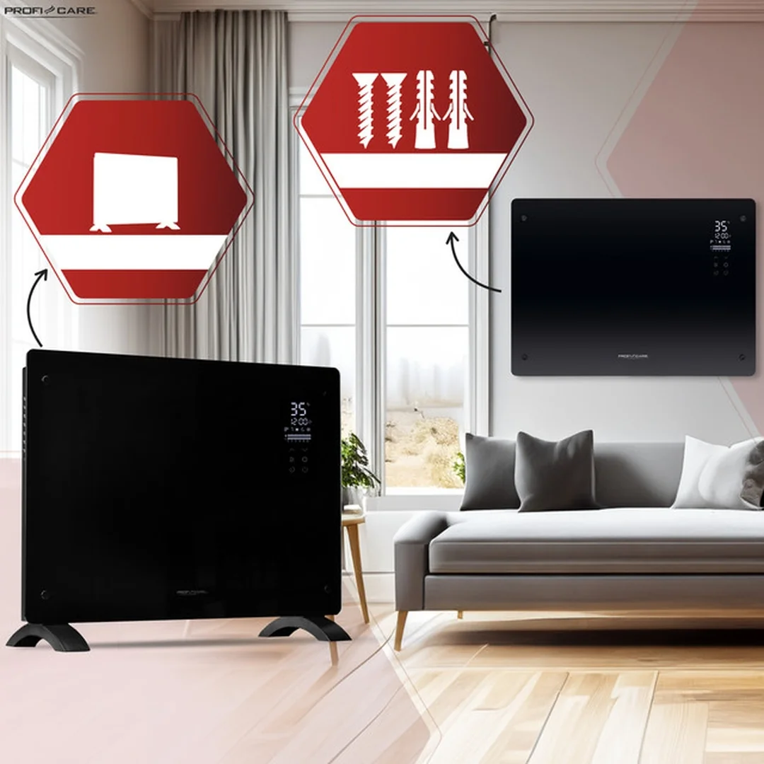 ProfiCare GKH 3118 sklenený konvektor čierny 1500 W