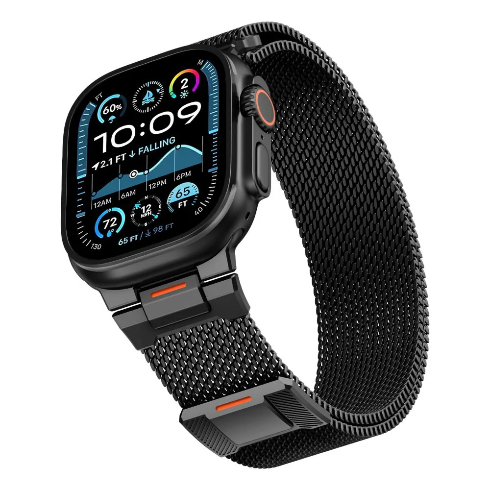 Tech-Protect Milano Vanguard remienok na Apple Watch 44/45/46/49mm, black ack