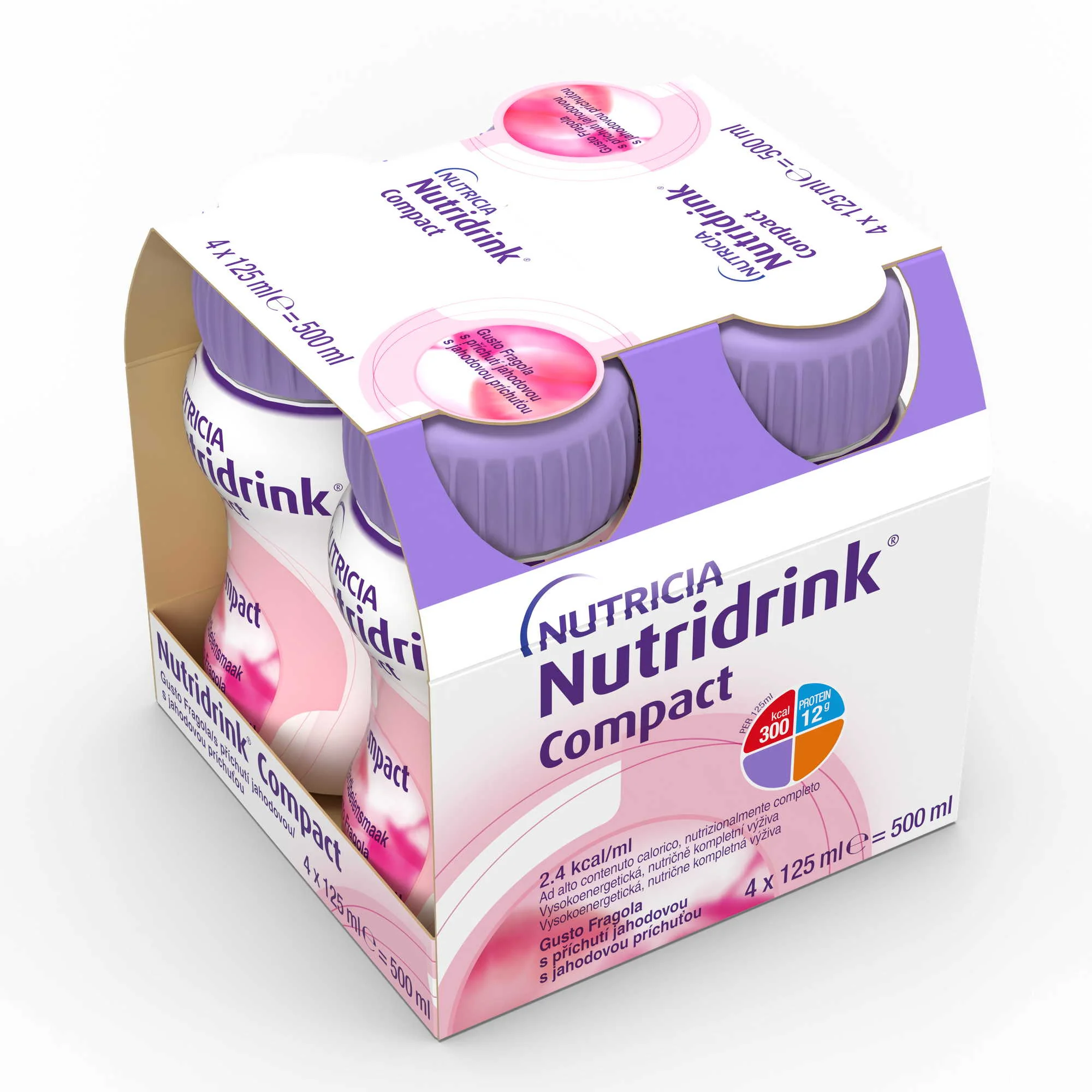 NUTRIDRINK Compact s jahodovou príchuťou 4 × 125 ml