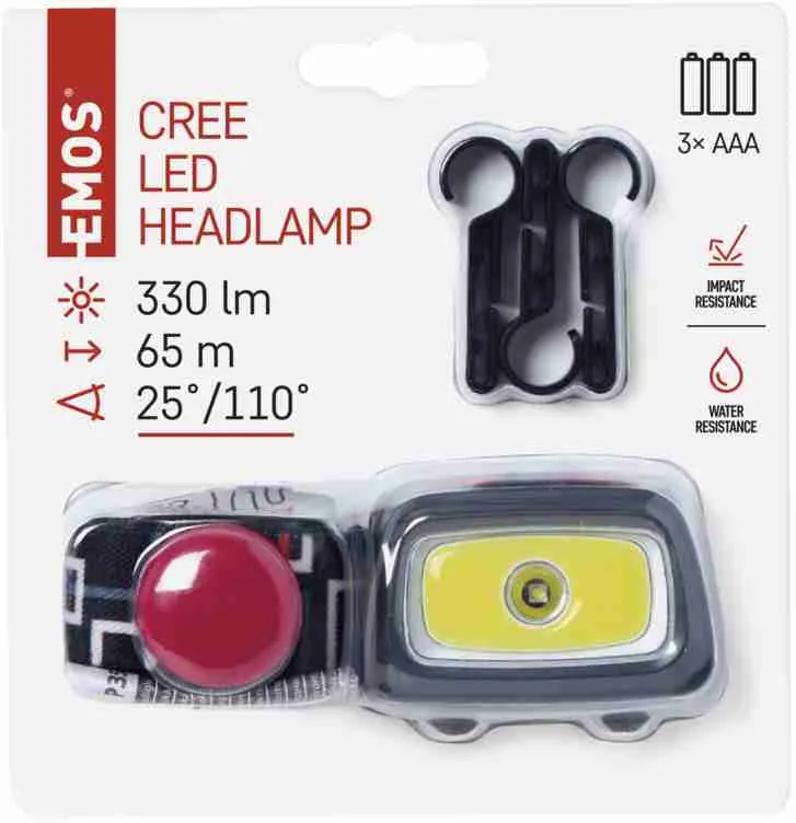 ČELOVKA COB + CREE LED 3× AAA 1×1 ks, LED čelovka