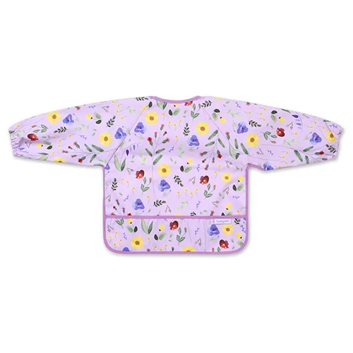 BABYONO Podbradník s dlhým rukávom Garden 35 x 52cm, 6m+ 1×1 ks, podbradník s dlhým rukávom