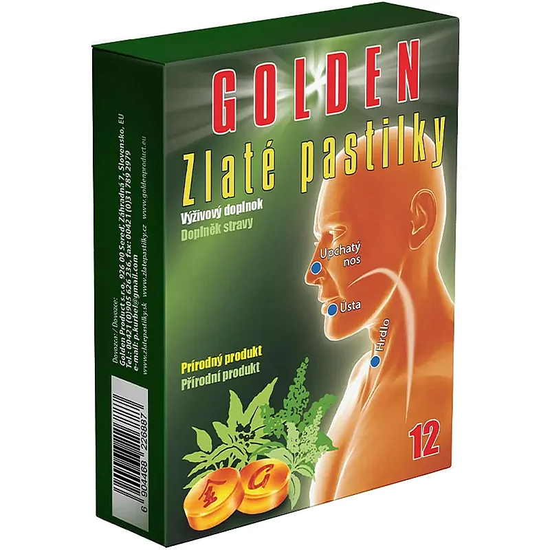 Zlaté pastilky Golden (3×12 pastiliek) Family pack (3×12 pastiliek)