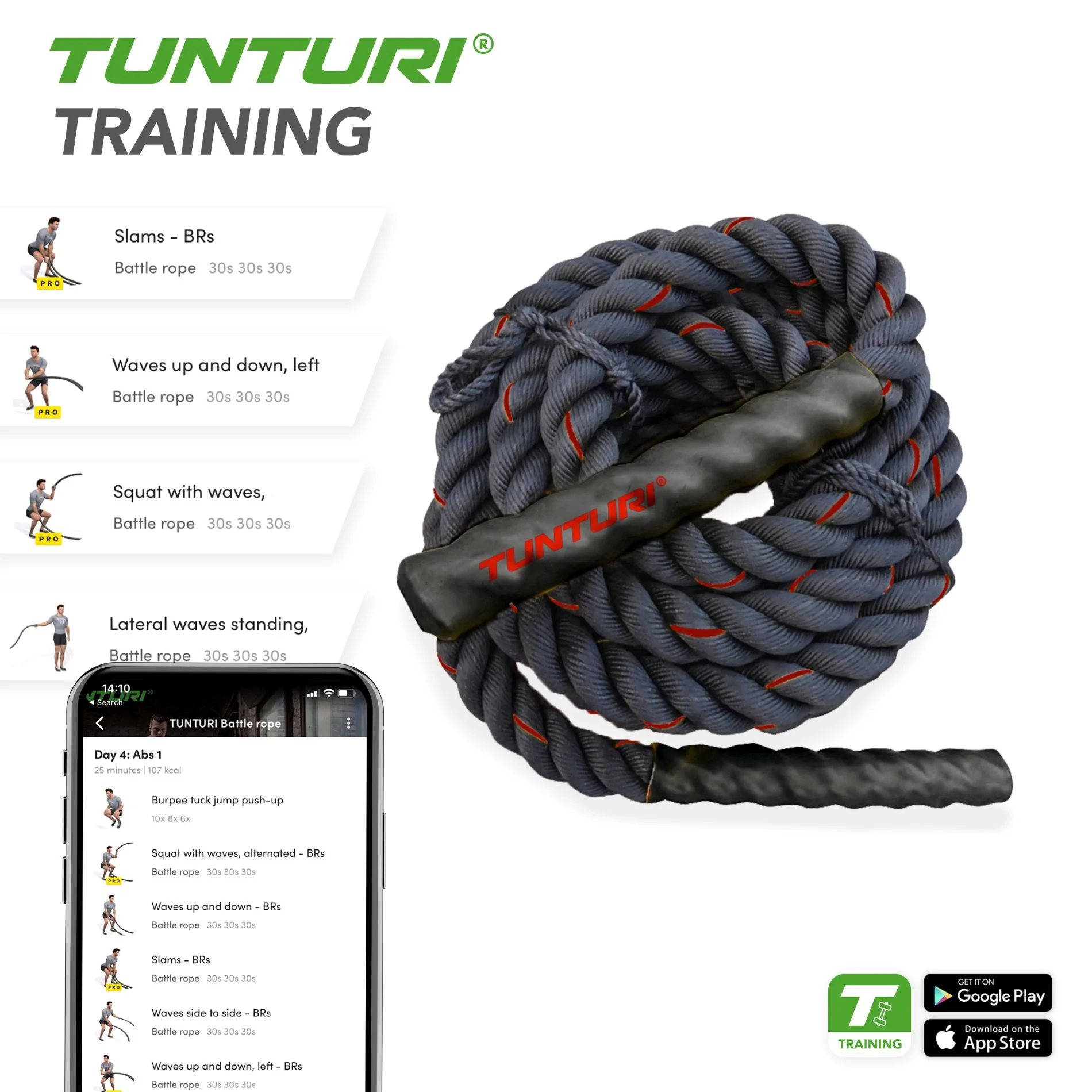 Posilňovacie lano Battle Rope 12 m