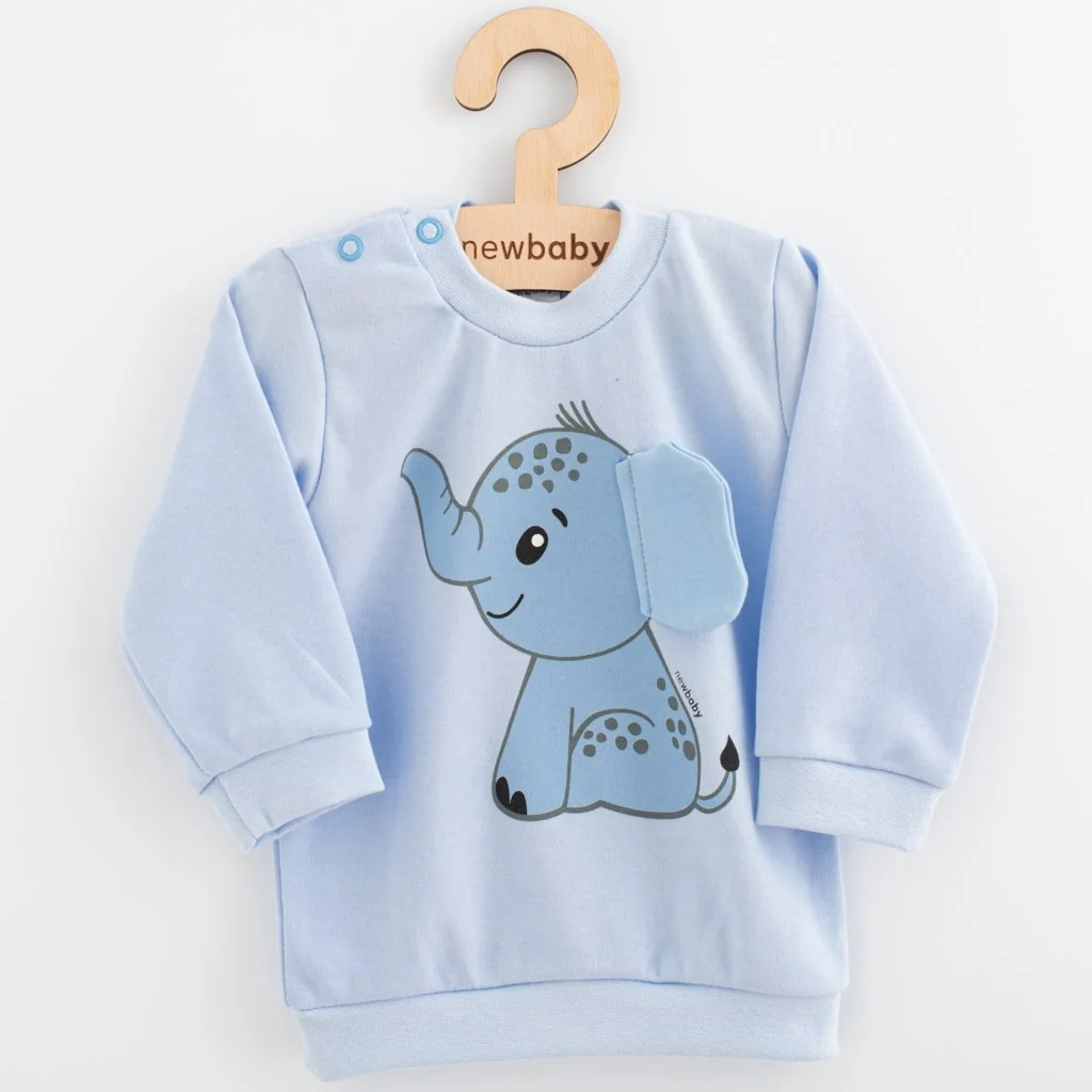 Dojčenská súprava tričko a tepláčky New Baby Happy Elephant blue