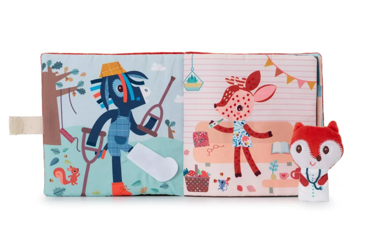 Lilliputiens - textilná knižka s prstovou bábkou - doktorka Alice 