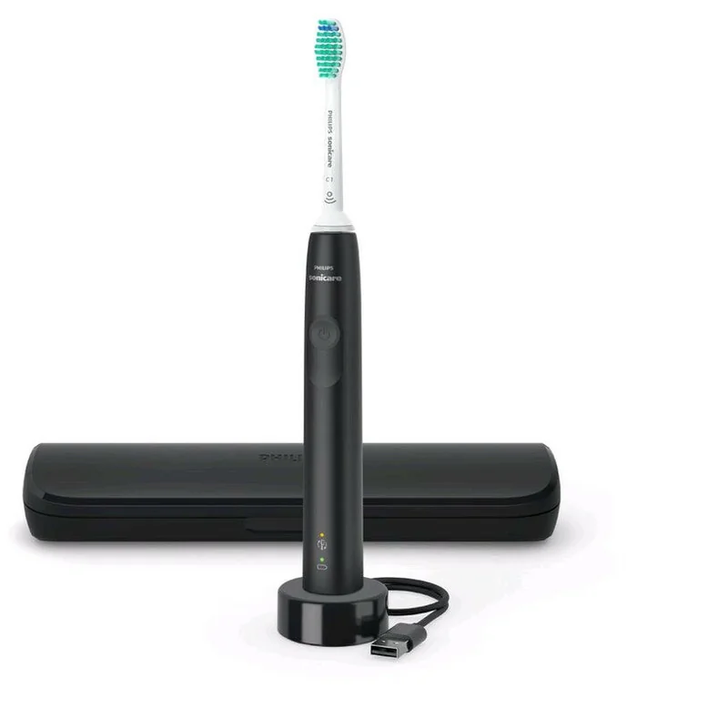 Philips Sonicare 3100 HX3673/14 s cestovným puzdrom, čierna 1×1 ks, sonická zubná kefka