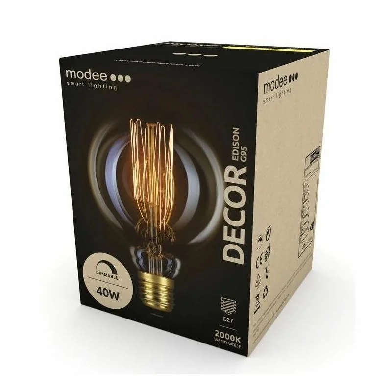 Modee Smart žiarovka Decor Edison G95 40W E27 extra teplá biela