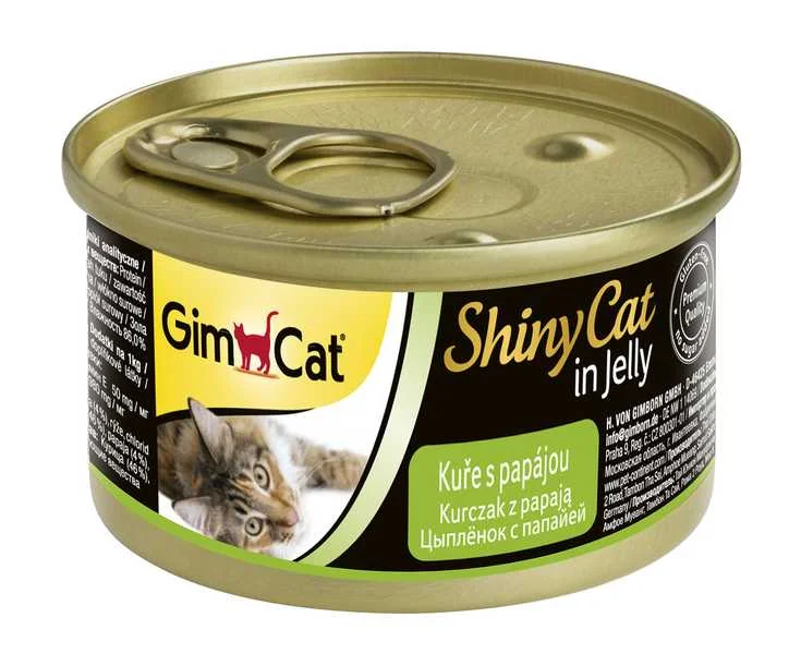 Shiny Cat konzerva Kuracia+Papaja 2×70g 2×70g