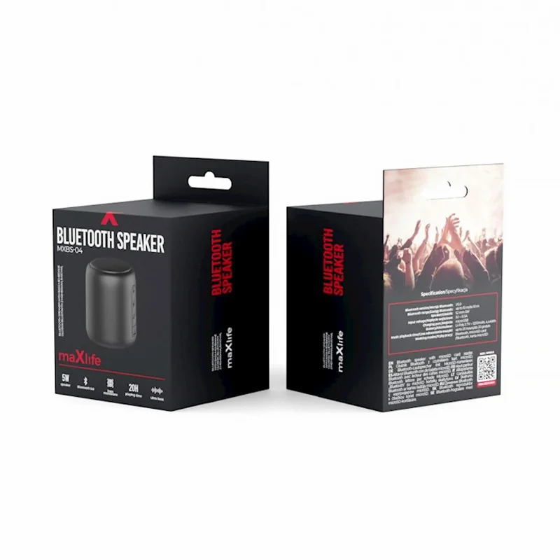 Reproduktor prenosný BLUETOOTH MAXLIFE MXBS-04 5W čierny