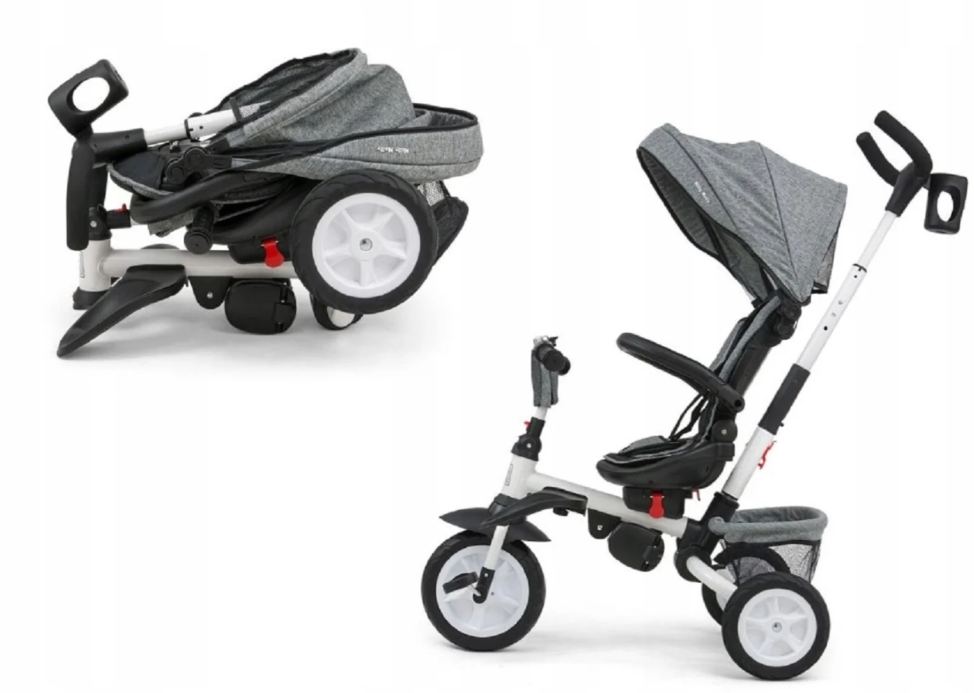 Luxusná Trojkolka Milly Mally Stanley Rubber Grey, sivá