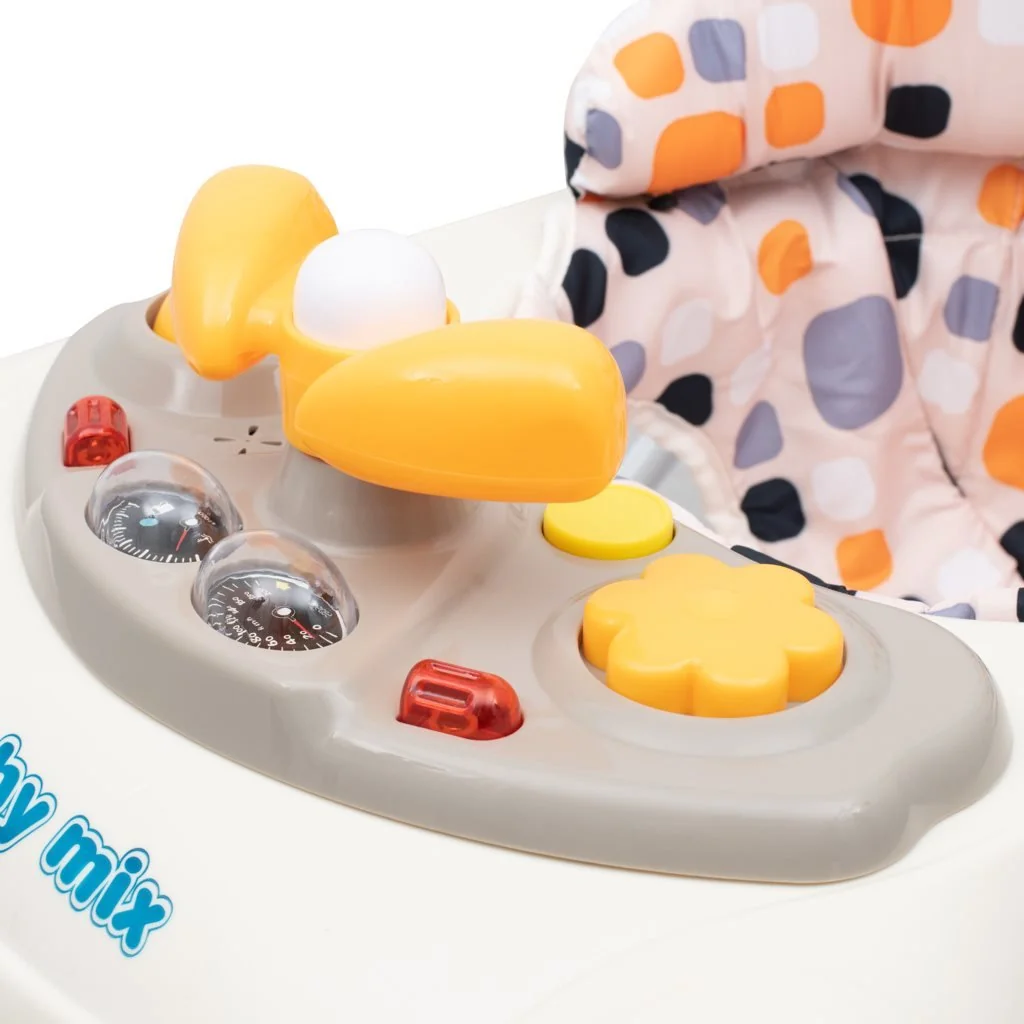 Detské chodítko Baby Mix s volantom a silikónovými kolieskami 