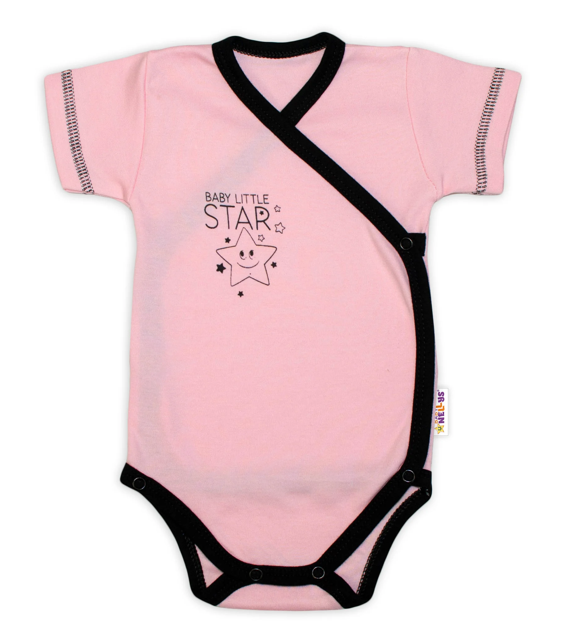 Baby Nellys 2-dielna sada body kr. rukáv + polodupačky, ružová - Baby Little Star, veľ. 56