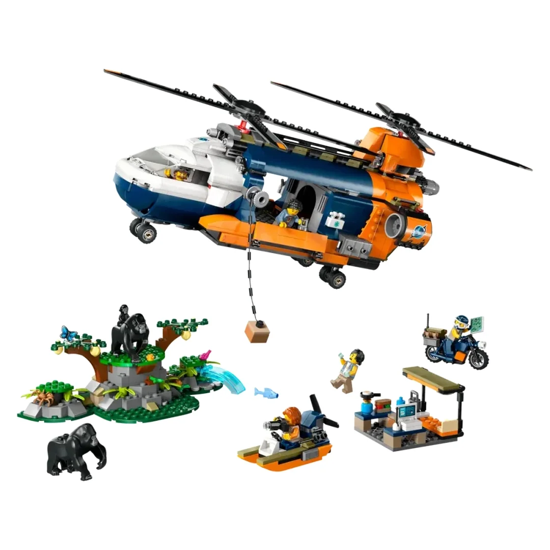 LEGO® City 60437 Helikoptéra na prieskum džungle v základnom tábore