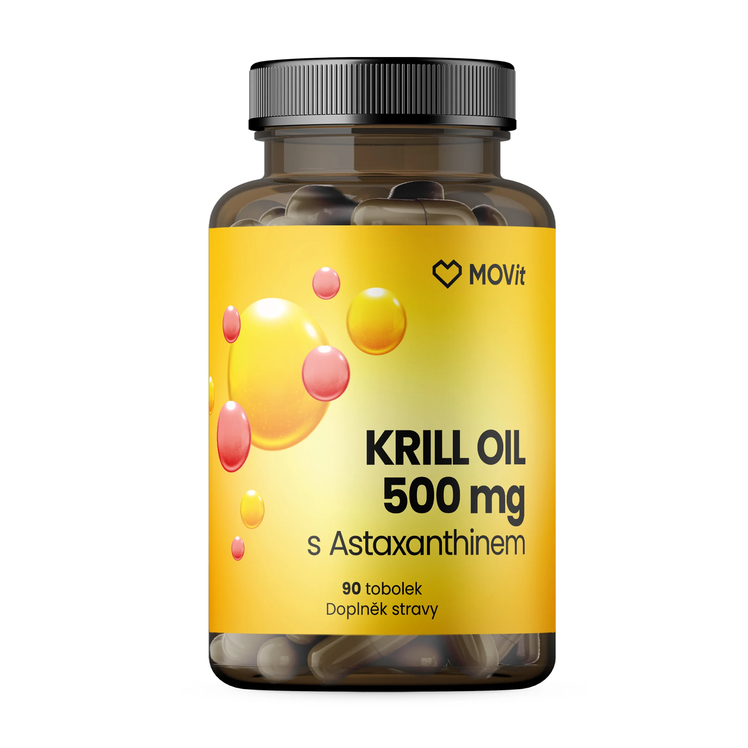 MOVit Omega Krill Oil 500 mg s Astaxanthinom, 90 toboliek 90 tbl