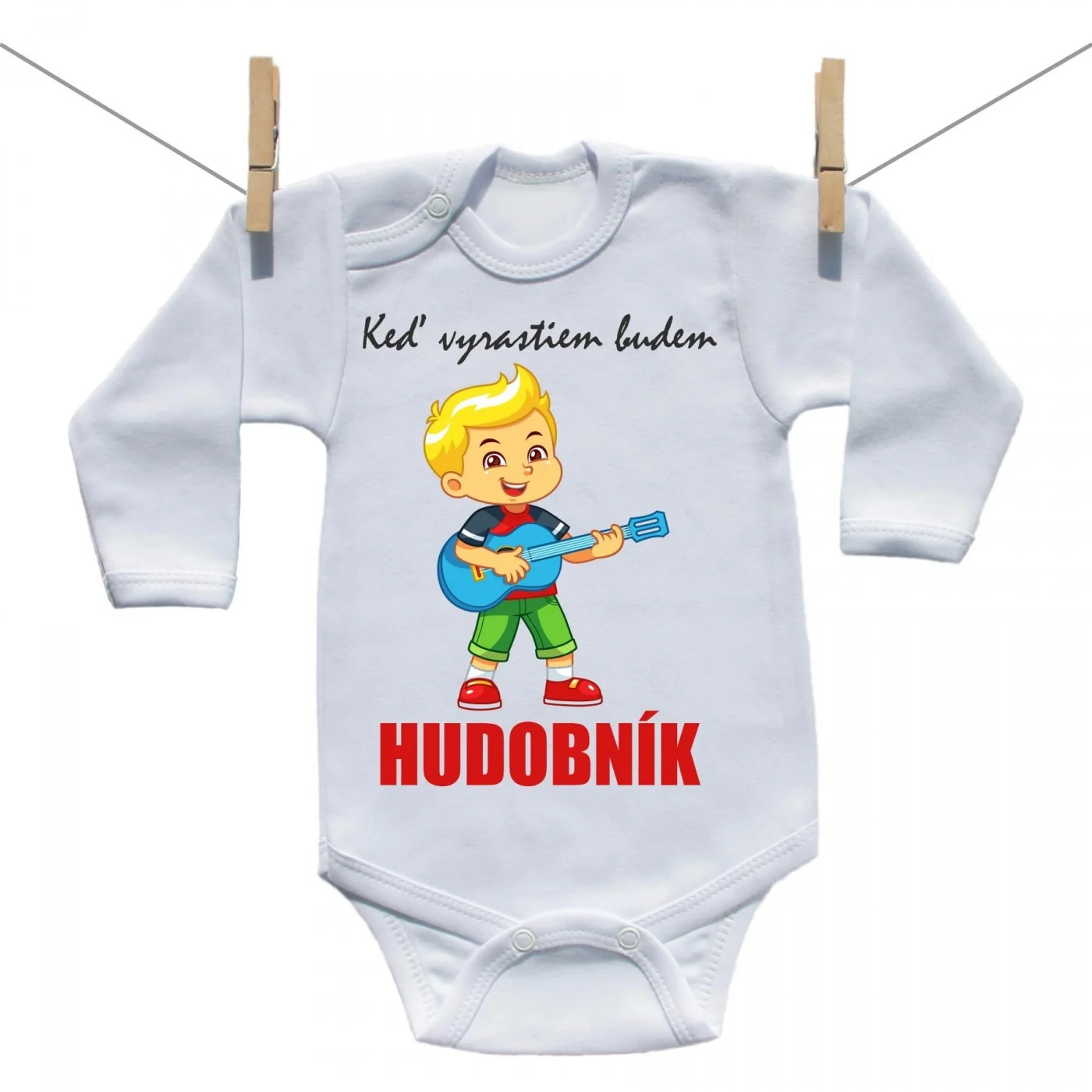 Boodyy Body s dlhým rukávom Keď vyrastiem budem hudobník Veľkosť: 80