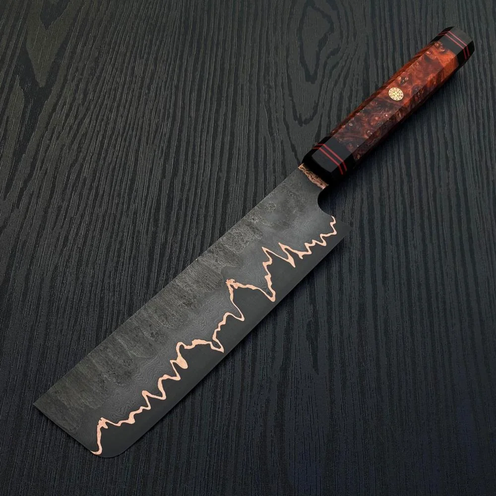 Damaškový kuchynský nôž Nakiri s púzdrom 1 ks