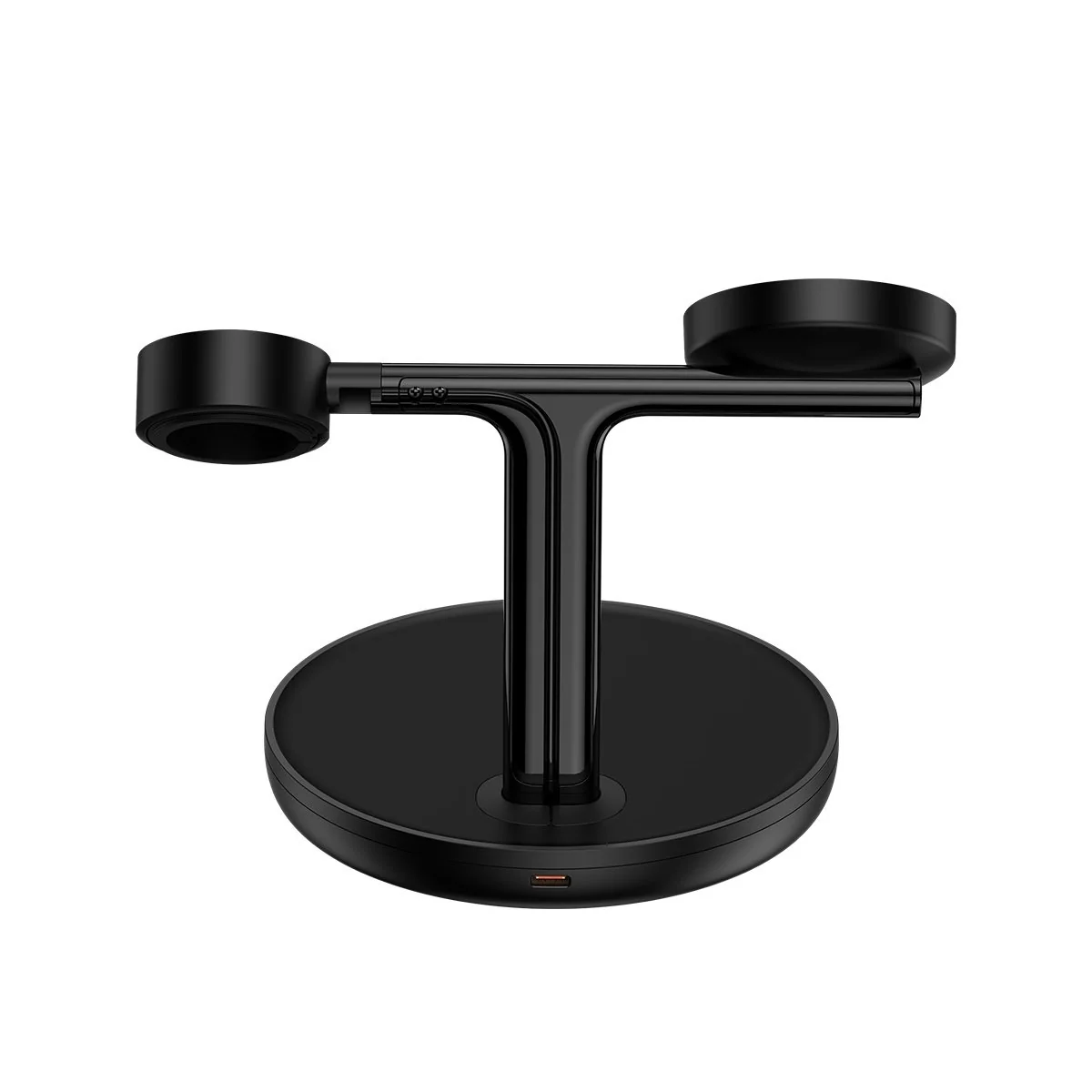 Baseus Swan Magsafe bezdrôtová nabíjačka na iPhone / AirPods / Apple Watch 15W, čierna atch 15W, čierna