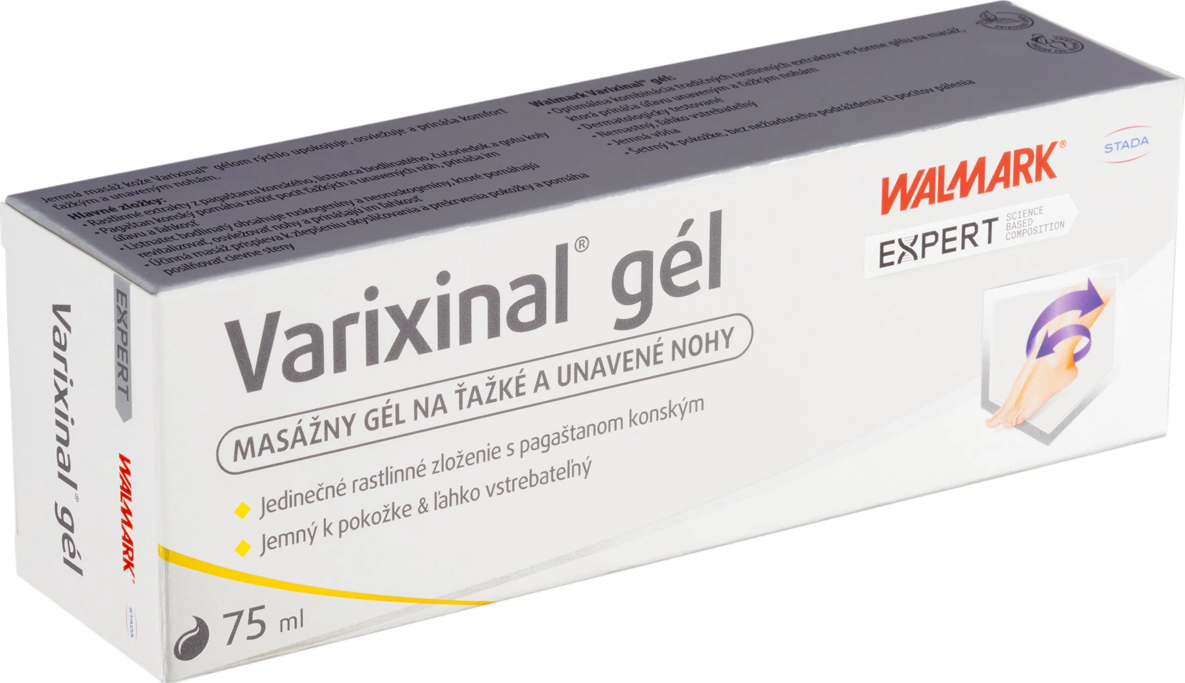 WALMARK Varixinal gél 1×75 ml, masážny gél na ťažké a unavené nohy