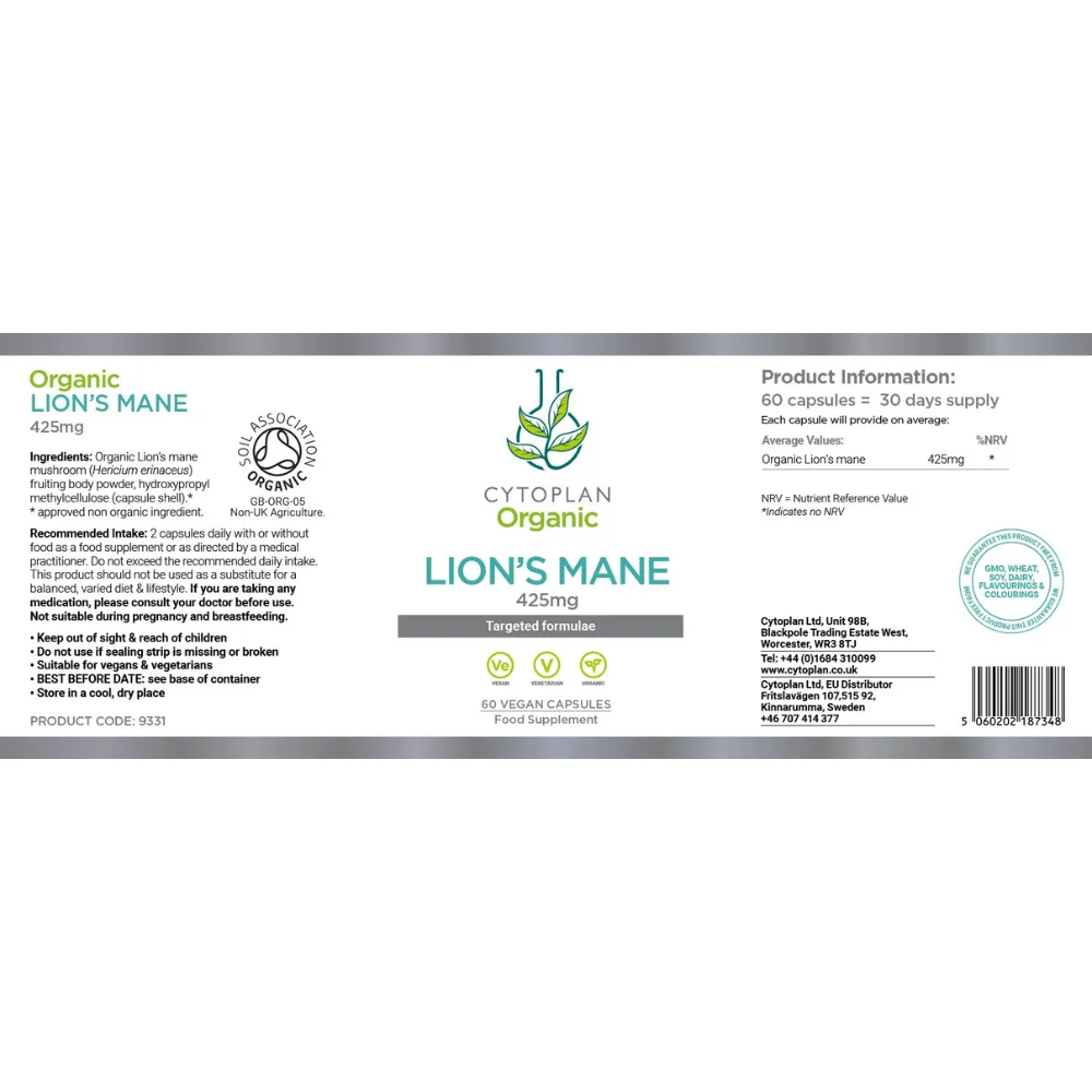 Cytoplan Herícium (Levia hriva) 425 mg, 60 kapsúl